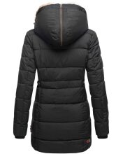 Marikoo warme Damen Steppmantel Winterjacke mit Kapuze Schwarz Größe XL - Gr. 42