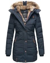 Marikoo warme Damen Steppmantel Winterjacke mit Kapuze...