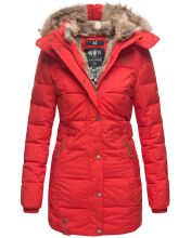 Marikoo warme Damen Steppmantel Winterjacke mit Kapuze...