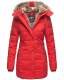Marikoo warme Damen Steppmantel Winterjacke mit Kapuze Rot Größe M - Gr. 38