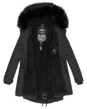 Navahoo Luluna Princess warme Damen Winterjacke mit Kunstfell Schwarz Größe S - Gr. 36