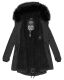 Navahoo Luluna Princess warme Damen Winterjacke mit Kunstfell Schwarz Größe S - Gr. 36