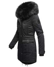 Navahoo Luluna Princess warme Damen Winterjacke mit Kunstfell Schwarz Größe M - Gr. 38