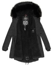 Navahoo Luluna Princess warme Damen Winterjacke mit Kunstfell Schwarz Größe M - Gr. 38