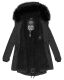 Navahoo Luluna Princess warme Damen Winterjacke mit Kunstfell Schwarz Größe M - Gr. 38