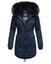 Navahoo Luluna Princess warme Damen Winterjacke mit Kunstfell Navy Gr&ouml;&szlig;e S - Gr. 36