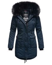 Navahoo Luluna Princess warme Damen Winterjacke mit Kunstfell Navy Größe M - Gr. 38