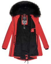 Navahoo Luluna Princess warme Damen Winterjacke mit Kunstfell Rot Gr&ouml;&szlig;e XS - Gr. 34