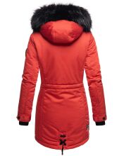 Navahoo Luluna Princess warme Damen Winterjacke mit Kunstfell Rot Größe S - Gr. 36