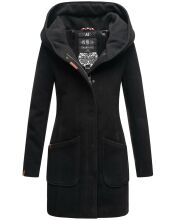 Marikoo Maikoo Damen Trenchcoat Wintermantel Schwarz...