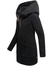 Marikoo Maikoo Damen Trenchcoat Wintermantel Schwarz Größe M - Gr. 38