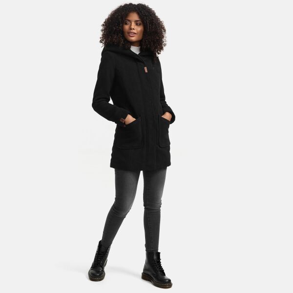 Marikoo Maikoo Damen Trenchcoat Wintermantel Schwarz Größe XL - Gr. 42