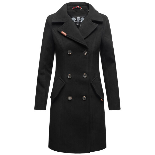 Marikoo Nanakoo Damen Trenchcoat Wintermantel Schwarz Größe XL - Gr. 42