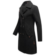 Marikoo Nanakoo Damen Trenchcoat Wintermantel Schwarz Größe XL - Gr. 42