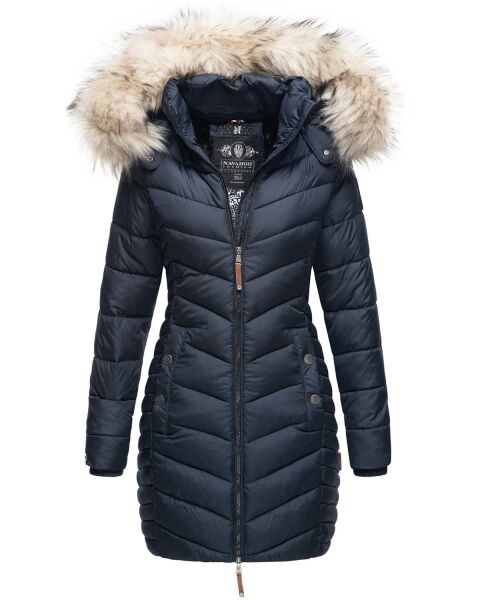 Navahoo Nimalaa warme Damen Winter Steppjacke mit Kapuze Navy Größe S - Gr. 36