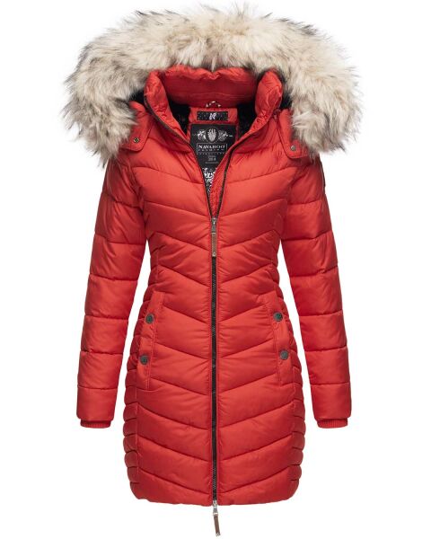 Navahoo Nimalaa ladies long parka winter quilted jacket - Red-Gr.S