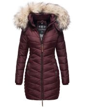 Navahoo Nimalaa warme Damen Winter Steppjacke mit Kapuze Weinrot Größe XS - Gr. 34