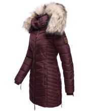 Navahoo Nimalaa warme Damen Winter Steppjacke mit Kapuze Weinrot Größe XS - Gr. 34