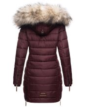 Navahoo Nimalaa warme Damen Winter Steppjacke mit Kapuze Weinrot Größe XS - Gr. 34