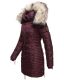 Navahoo Nimalaa warme Damen Winter Steppjacke mit Kapuze Weinrot Größe XS - Gr. 34