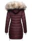 Navahoo Nimalaa warme Damen Winter Steppjacke mit Kapuze Weinrot Größe XS - Gr. 34