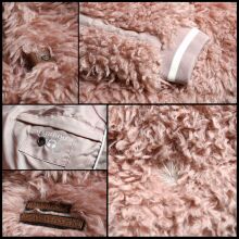 Marikoo Puderzuckerwölkchen Damen Felljacke Bordeaux-Gr.XS