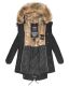 Navahoo Rosinchen Damen Parka Winterjacke mit Kapuze Schwarz Größe XS - Gr. 34