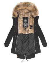 Navahoo Rosinchen Damen Parka Winterjacke mit Kapuze Schwarz Größe XXL - Gr. 44