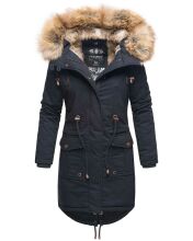 Navahoo Rosinchen Damen Parka Winterjacke mit Kapuze Navy...