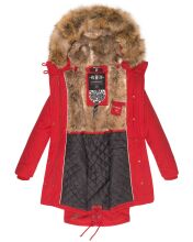 Navahoo Rosinchen Damen Parka Winterjacke mit Kapuze Rot Gr&ouml;&szlig;e S - Gr. 36