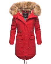 Navahoo Rosinchen Damen Parka Winterjacke mit Kapuze Rot Gr&ouml;&szlig;e M - Gr. 38