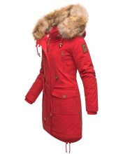 Navahoo Rosinchen Damen Parka Winterjacke mit Kapuze Rot Gr&ouml;&szlig;e M - Gr. 38
