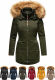 Marikoo Sanakoo ladies winter parka jacket with fur collar