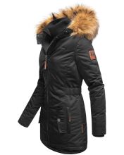 Marikoo Sanakoo Damen Winterjacke mit Kapuze und Teddyfell  Schwarz Größe S - Gr. 36