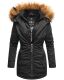 Marikoo Sanakoo Damen Winterjacke mit Kapuze und Teddyfell  Schwarz Größe S - Gr. 36