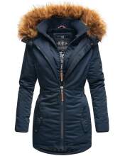 Marikoo Sanakoo ladies winter parka jacket with fur collar - Navy-Gr.M
