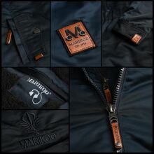 Marikoo Sanakoo Damen Winterjacke mit Kapuze und Teddyfell  Rot Gr&ouml;&szlig;e L - Gr. 40