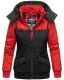 Marikoo Sumikoo Damen Jacke mit Kapuze Rot-Schwarz-Gr.S