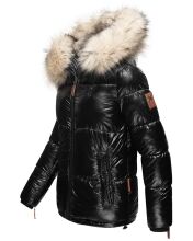 Navahoo Tikunaa ladies winter jacket quilted jacket with faux fur hood - Black-Gr.XS