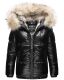 Navahoo Tikunaa ladies winter jacket quilted jacket with faux fur hood - Black-Gr.XS