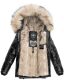 Navahoo Tikunaa ladies winter jacket quilted jacket with faux fur hood - Black-Gr.XS