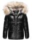 Navahoo Tikunaa ladies winter jacket quilted jacket with faux fur hood - Black-Gr.S