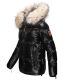 Navahoo Tikunaa ladies winter jacket quilted jacket with faux fur hood - Black-Gr.S