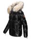 Navahoo Tikunaa ladies winter jacket quilted jacket with faux fur hood - Black-Gr.M