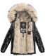 Navahoo Tikunaa ladies winter jacket quilted jacket with faux fur hood - Black-Gr.L