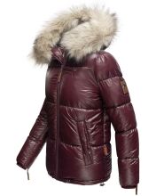 Navahoo Tikunaa ladies winter jacket quilted jacket with faux fur hood - Wine Red-Gr.XS