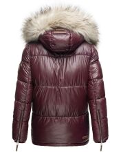 Navahoo Tikunaa ladies winter jacket quilted jacket with faux fur hood - Wine Red-Gr.XS
