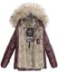 Navahoo Tikunaa ladies winter jacket quilted jacket with faux fur hood - Wine Red-Gr.XS