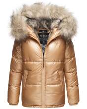 Navahoo Tikunaa ladies winter jacket quilted jacket with faux fur hood - Gold-Gr.S