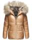 Navahoo Tikunaa ladies winter jacket quilted jacket with faux fur hood - Gold-Gr.M